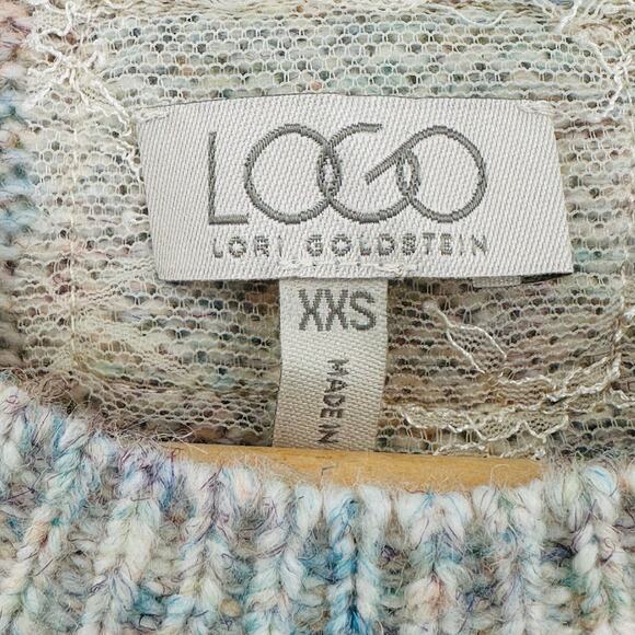 Logo by Lori Goldstein Crew Neck Tunic Feminine Sweater w/ Lace Hem Womens 2XS - Picture 7 of 11